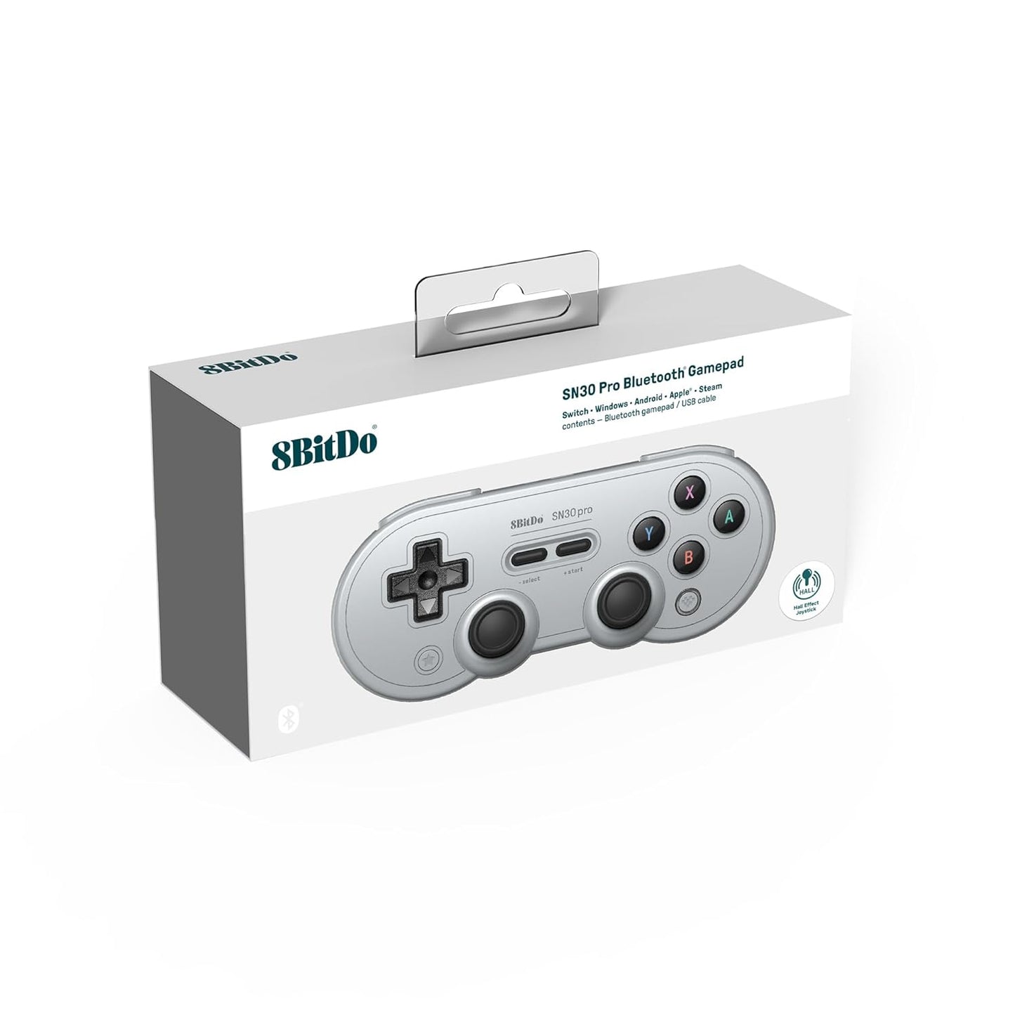 Sn30 Pro Wireless Bluetooth Controller, Hall Effect Joystick Update, Retro Gamepad for Switch/Switch 2, PC, Steam Deck, Android, Raspberry PI, Iphone, Ipad, Macos and Apple TV (Gray Edition)
