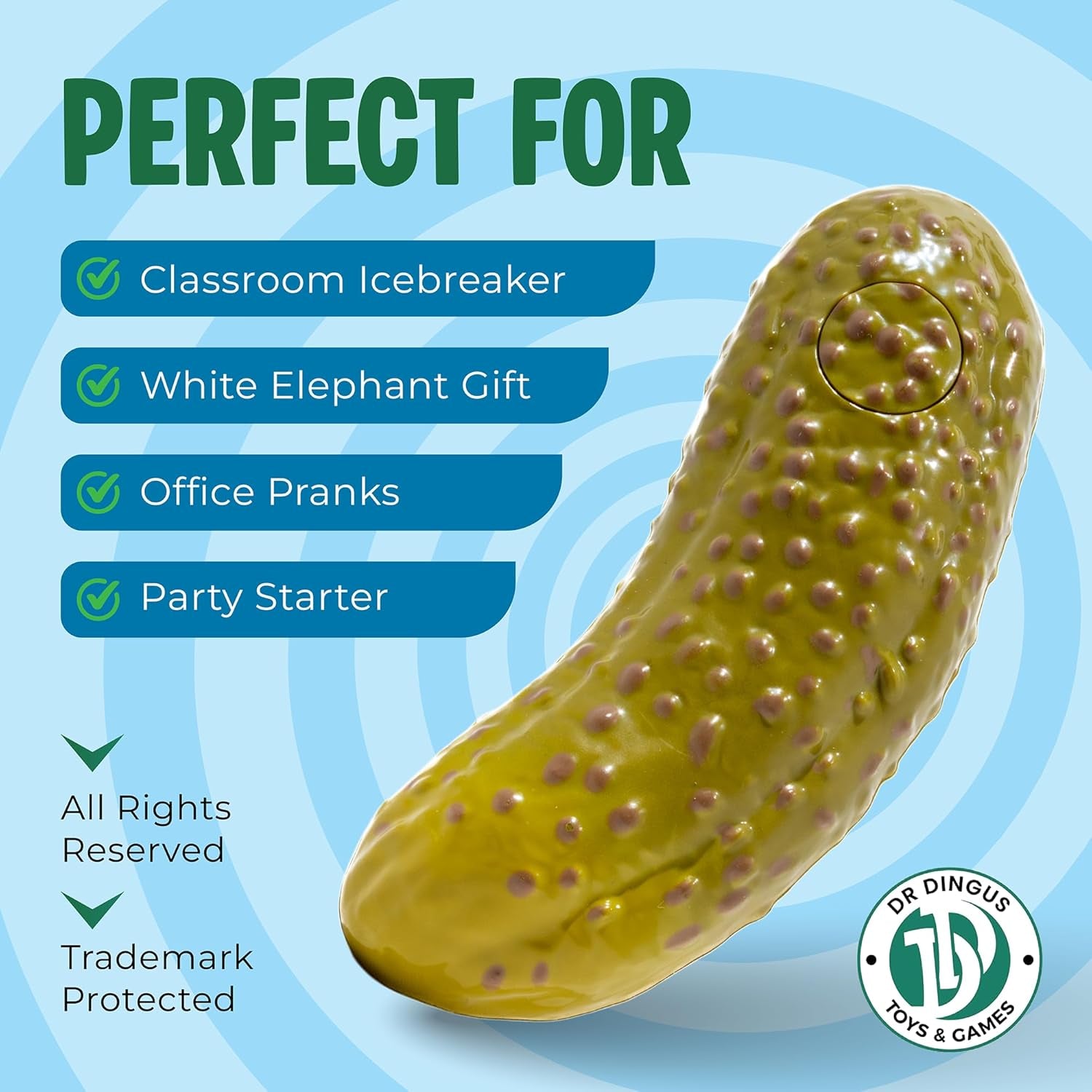 Yodeling Pickle (1 Pickle - 5 Inch) Sings Dill-Lightful Musical Yodel Song - Hilarious Laughs - Singing Novelty Gag Gift for Friends Family Coworkers Office Students Classroom