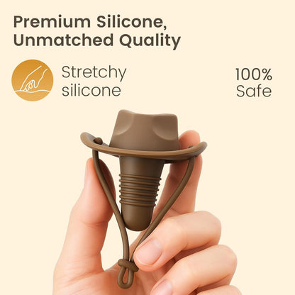 2 Pack Cowboy Hat Wine Stopper, Silicone Wine Stoppers for Wine Bottles, Funny Gifts for Men and Women (Coffee & Pink)