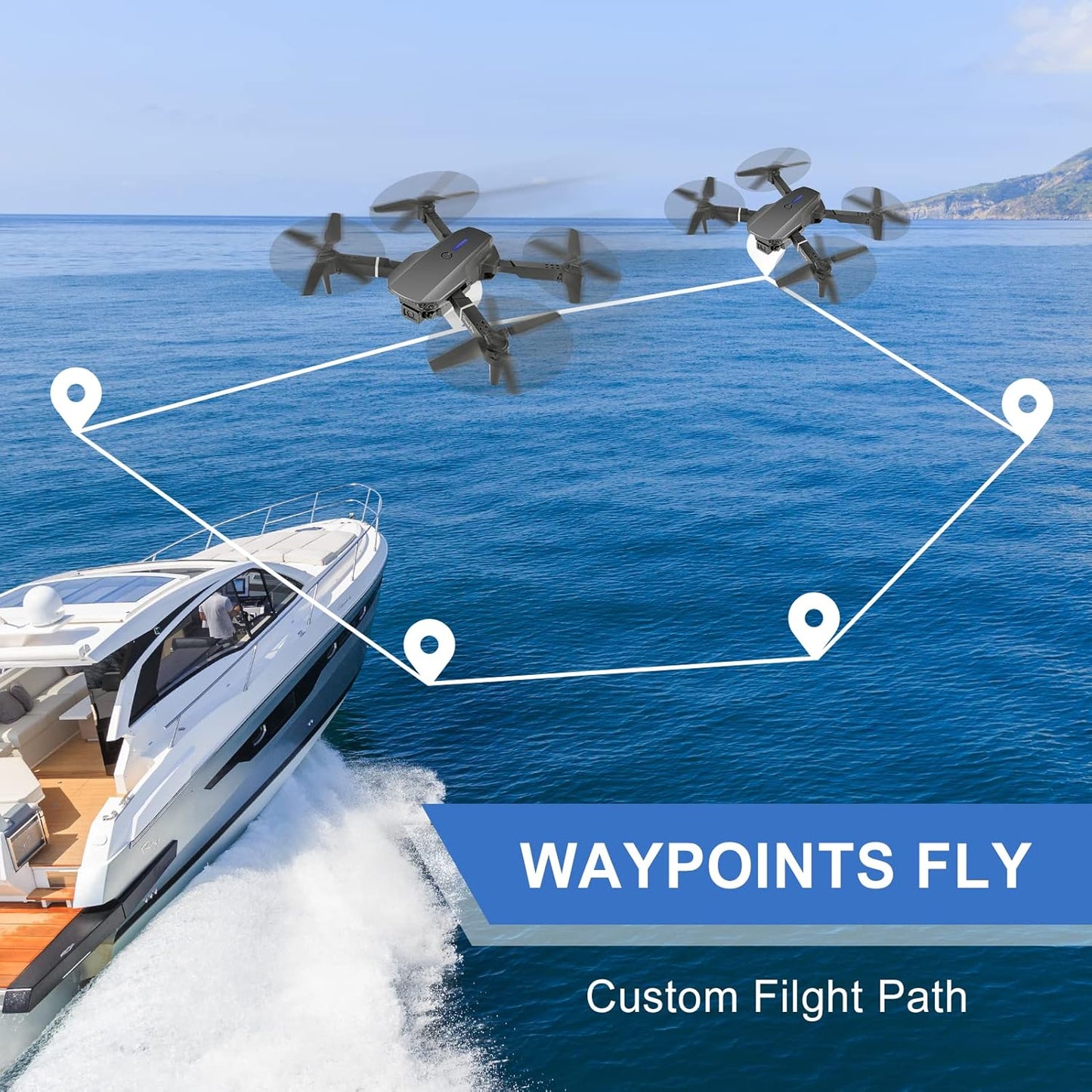 Mini Drone with Camera, 4K HD FPV Drone, Altitude Hold, Gesture Selfie, One Key Return/Emergency Stop, 3D Flips, Waypoint Fly, 2 Batteries, Foldable Drones for Kids and Beginners