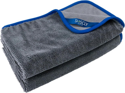 Microfiber Car Drying Towel Super Absorbent Twist Pile Car Towels Rapid Drying Large Cleaning Lint-Free Detailing Cloth Gray 20 X 24 Inches Pack of 2