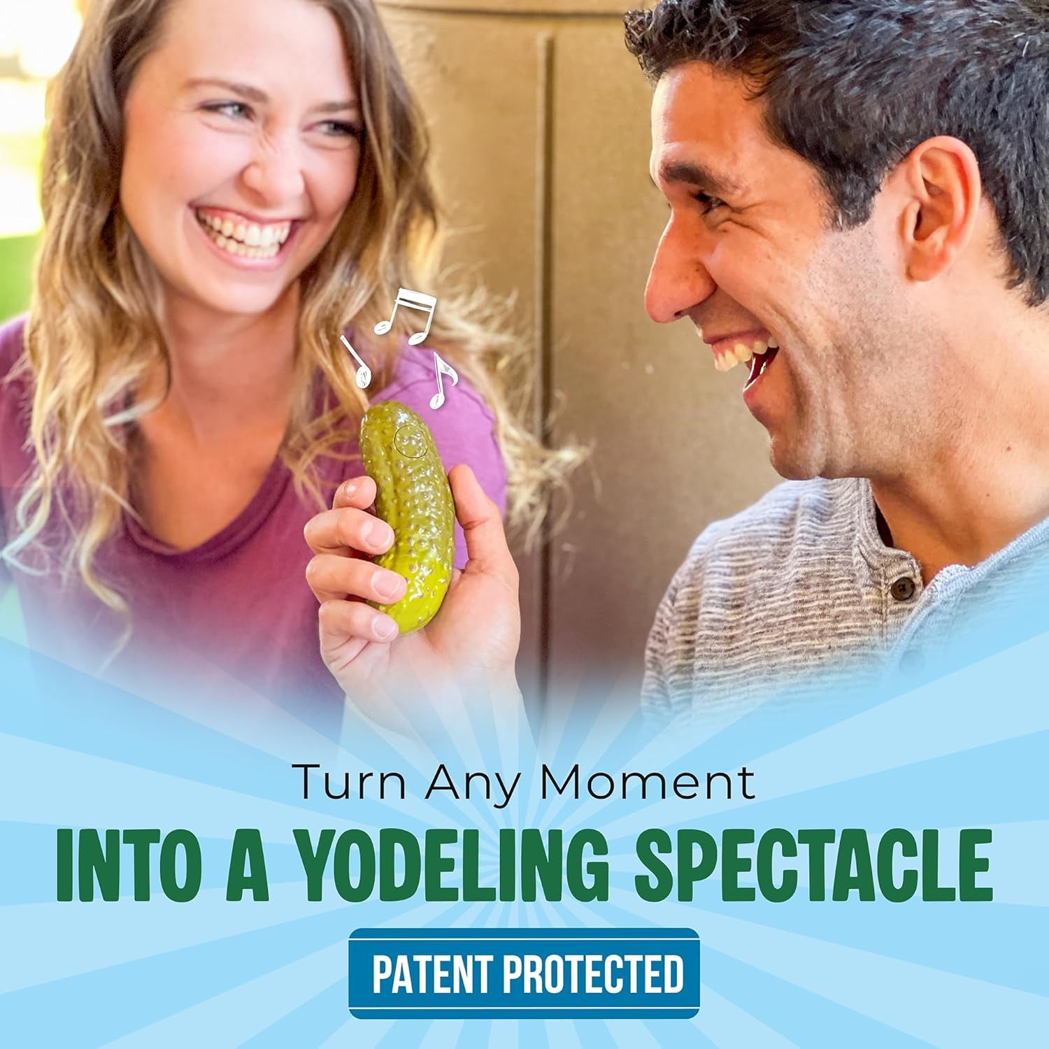 Yodeling Pickle (1 Pickle - 5 Inch) Sings Dill-Lightful Musical Yodel Song - Hilarious Laughs - Singing Novelty Gag Gift for Friends Family Coworkers Office Students Classroom