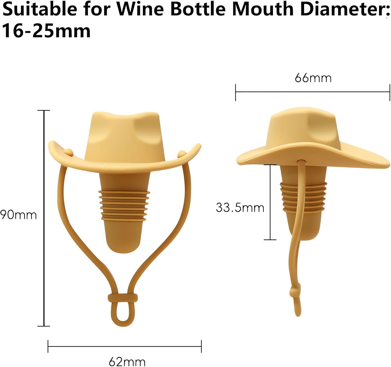 4Pcs Cowboy Hat Wine Stoppers, Silicone Bottle Stopper, Cork Substitute, Sealed Keep Wine Fresh, Cute Home Decoration and Wine Lover'S Novelty Gifts (Coffee+Tan+Red+Green)
