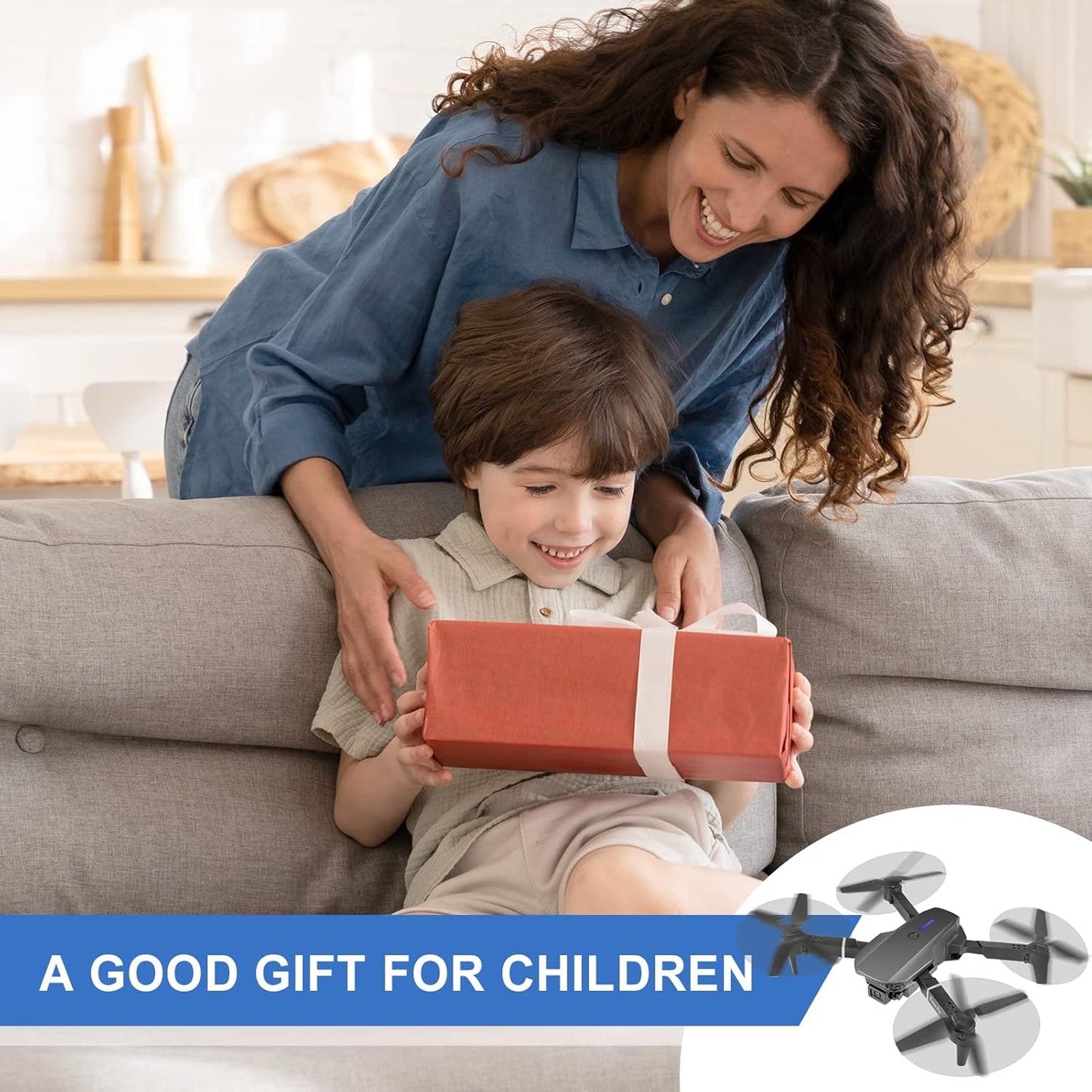 Mini Drone with Camera, 4K HD FPV Drone, Altitude Hold, Gesture Selfie, One Key Return/Emergency Stop, 3D Flips, Waypoint Fly, 2 Batteries, Foldable Drones for Kids and Beginners