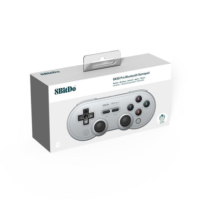Sn30 Pro Wireless Bluetooth Controller, Hall Effect Joystick Update, Retro Gamepad for Switch/Switch 2, PC, Steam Deck, Android, Raspberry PI, Iphone, Ipad, Macos and Apple TV (Gray Edition)