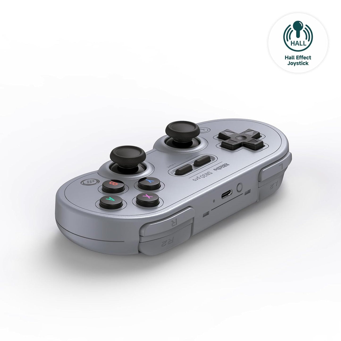 Sn30 Pro Wireless Bluetooth Controller, Hall Effect Joystick Update, Retro Gamepad for Switch/Switch 2, PC, Steam Deck, Android, Raspberry PI, Iphone, Ipad, Macos and Apple TV (Gray Edition)