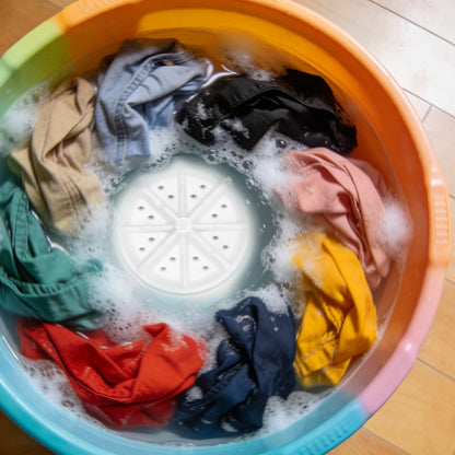 Portable Turbine Washing Machine with Ultrasonic Cleaning, Mini Fully Automatic Washer for Underwear, Socks & Baby Clothes, USB Powered Travel Laundry Washer for RV, Apartment & Dorm