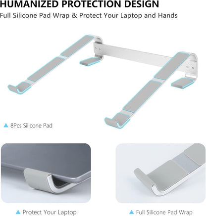Laptop Stand for Desk, Ergonomic Aluminum Laptop Riser, Ventilated Notebook Stand Compatible with Macbook Air Pro, Dell XPS, HP, More 11-17.3 Inches Work from Home