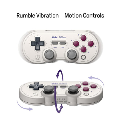 Sn30 Pro Wireless Bluetooth Controller, Hall Effect Joystick Update, Retro Gamepad for Switch/Switch 2, PC, Steam Deck, Android, Raspberry PI, Iphone, Ipad, Macos and Apple TV (Gray Edition)