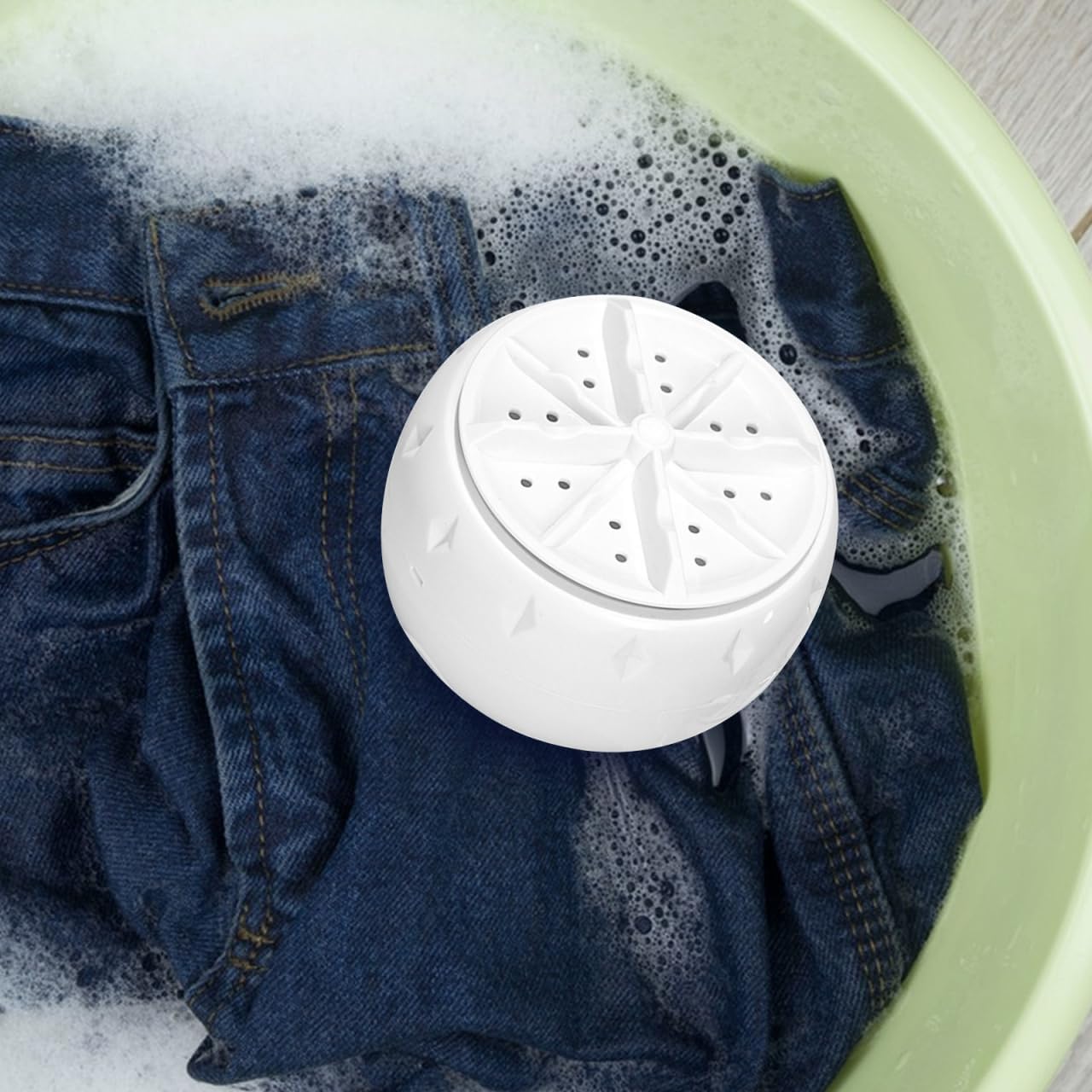 Portable Turbine Washing Machine with Ultrasonic Cleaning, Mini Fully Automatic Washer for Underwear, Socks & Baby Clothes, USB Powered Travel Laundry Washer for RV, Apartment & Dorm