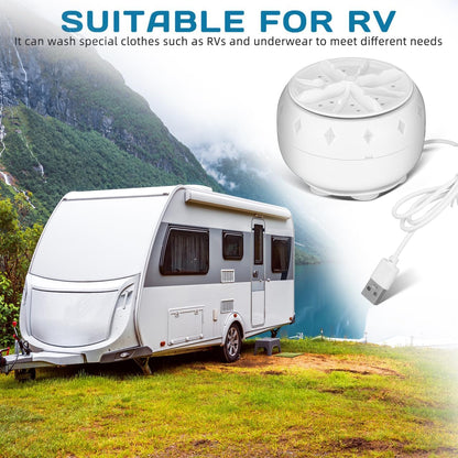 Portable Turbine Washing Machine with Ultrasonic Cleaning, Mini Fully Automatic Washer for Underwear, Socks & Baby Clothes, USB Powered Travel Laundry Washer for RV, Apartment & Dorm