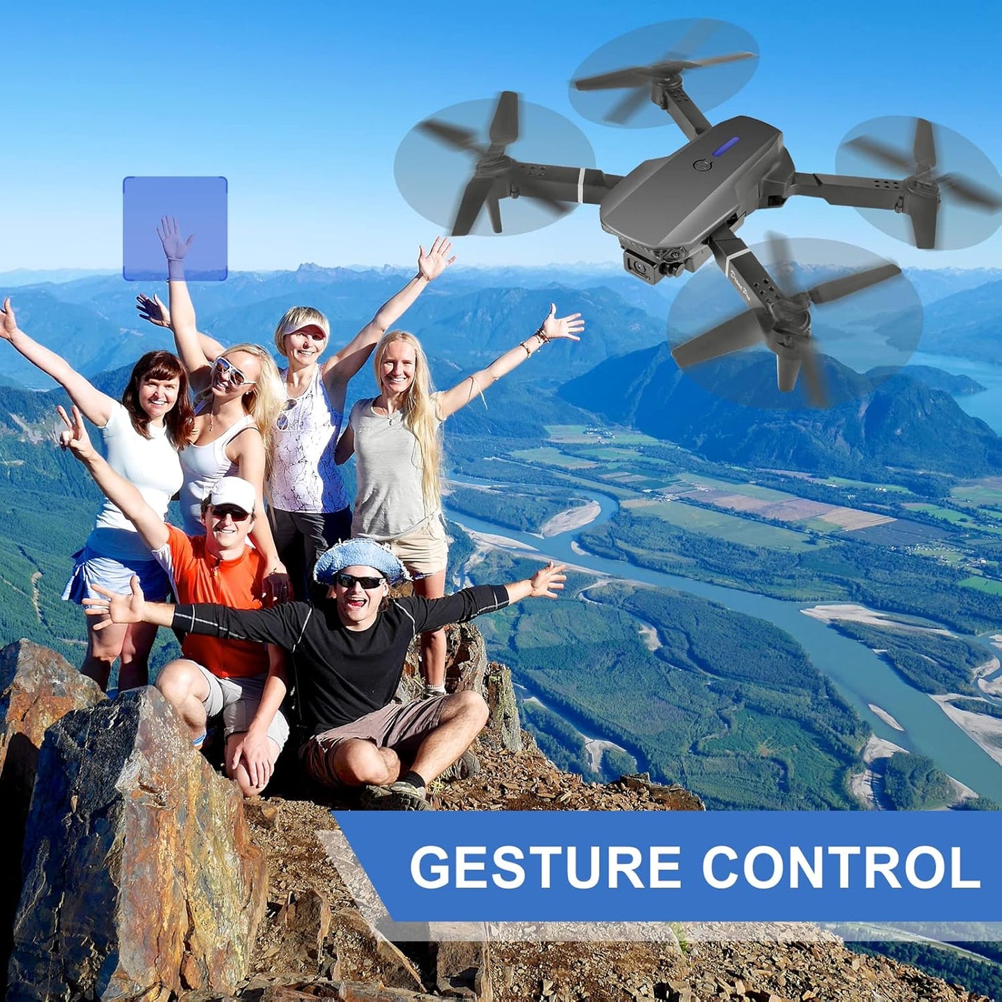Mini Drone with Camera, 4K HD FPV Drone, Altitude Hold, Gesture Selfie, One Key Return/Emergency Stop, 3D Flips, Waypoint Fly, 2 Batteries, Foldable Drones for Kids and Beginners