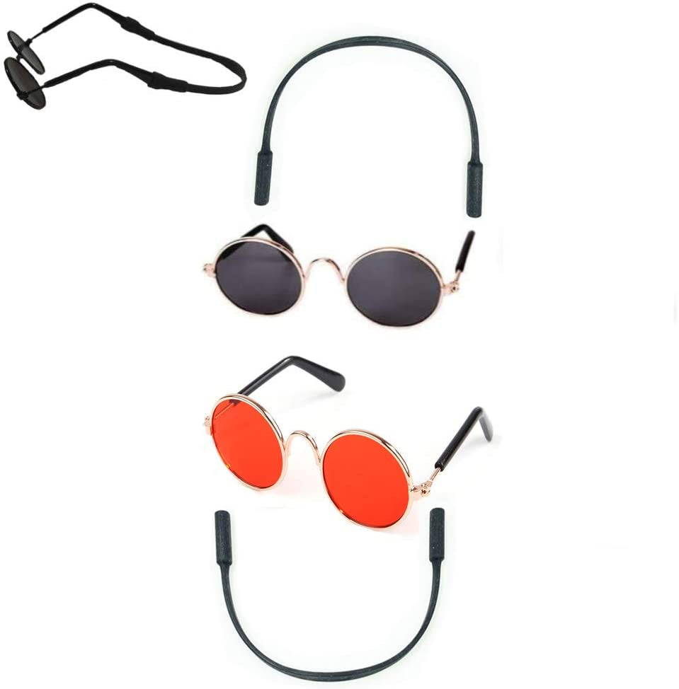 2Pcs Random Color Small Cat Kitten Glasses Pet Glasses Dog Sunglasses Pet Supplies Kittens Pet Sunglasses 3 Cm/1.1 Inch Cosplay Costume Photos Props