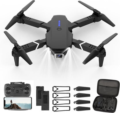 Mini Drone with Camera, 4K HD FPV Drone, Altitude Hold, Gesture Selfie, One Key Return/Emergency Stop, 3D Flips, Waypoint Fly, 2 Batteries, Foldable Drones for Kids and Beginners