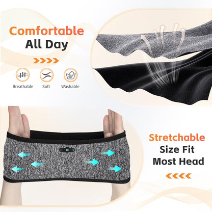 Sleep Headphones Bluetooth 6.0 Headband, 20H Playtime Headband Headphones with HD Stereo Speakers, Sports Wireless Earphones for Side Sleepers Workout Yoga Travel Meditation, Gifts for Women Men
