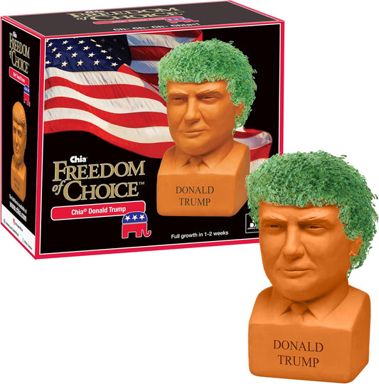Pet Donald Trump with  Seed Pack - Freedom of Choice - Decorative Presidential Pottery Planter, Easy to Do and Fun to Grow, Novelty Gift, Terra Cotta