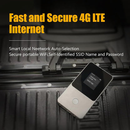 Global Travel Mobile Hotspot Device 4G Pocket Router No Roaming Fee Built-In SIM Card No Need Physical Card No Contract 150 Countries Travel Portable Wifi Hotspot 10GB for US